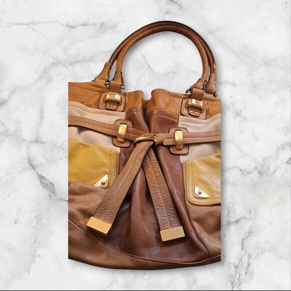 Elegant Brown Leather Women's Bag B. MAKOWSKY - Picture 2 of 16